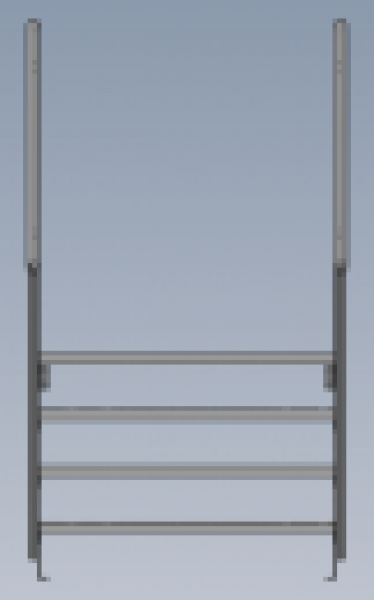 Stahltreppe Gartentreppe freistehend 4 Stufen mit Geländer B 600-​1400mm